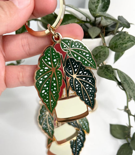 Begonia Plant Keychain