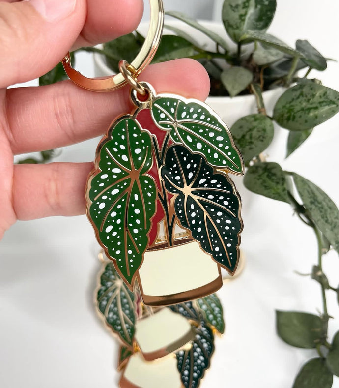 Begonia Plant Keychain