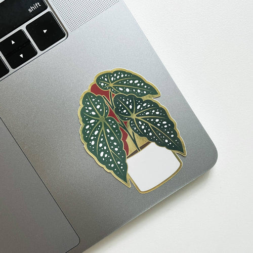 Begonia Sticker Metallic Gold Sticker